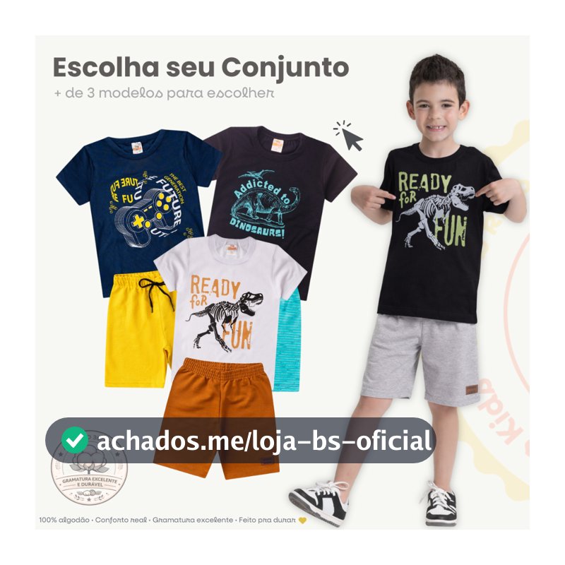 Conjunto Infantil Masculino Verão Camiseta + Bermuda Roupa Criança Estampado Barato Tamanho 1 ao 14 anos.