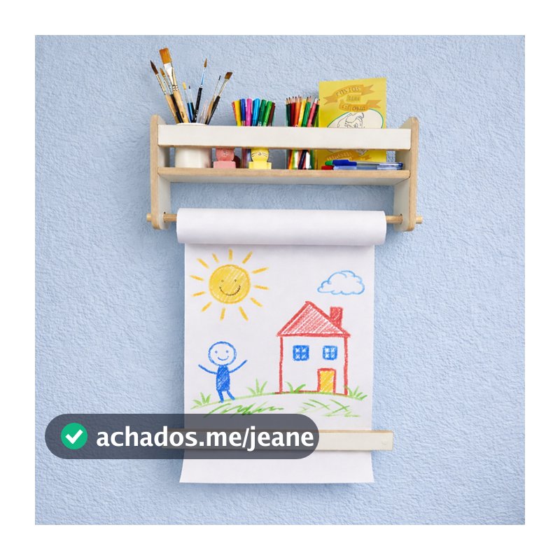 Porta Bobina de Parede Infantil para Desenho  Pintura + Bobina de papel Estilo Montessori