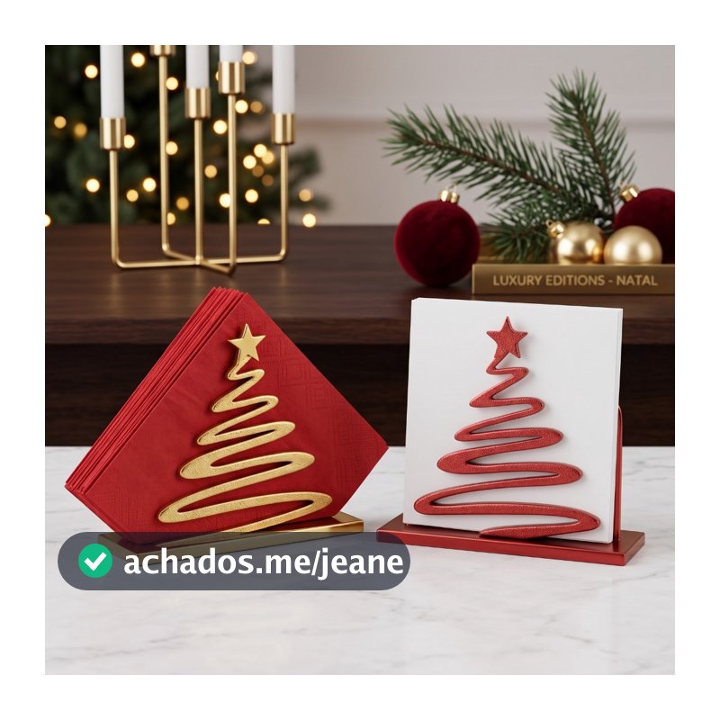Porta Guardanapo Árvore Natal Mesa Posta Decoração Natalina Enfeite Decorativo Guardanapo Papel Tecido