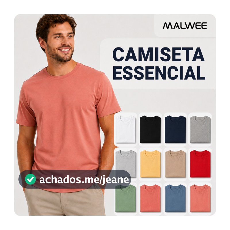Camiseta Basica Masculina 100% Algodão Malwee Original Uniforme