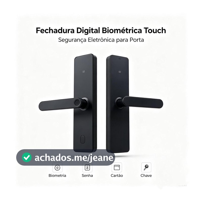Fechadura Digital Biométrica Touch, Sistema de Segurança com Biometria Eletrônica