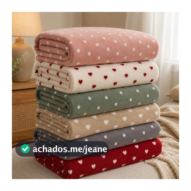 Manta Cobertor Casal Queen Mantinha Inverno Microfibra Plush Antialérgico Quentinho Estampada Poá