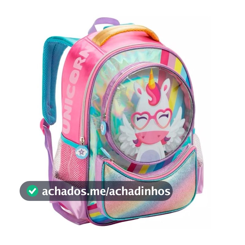 Mochila Escolar Infantil Menina Unicórnio-Produto Licenciado