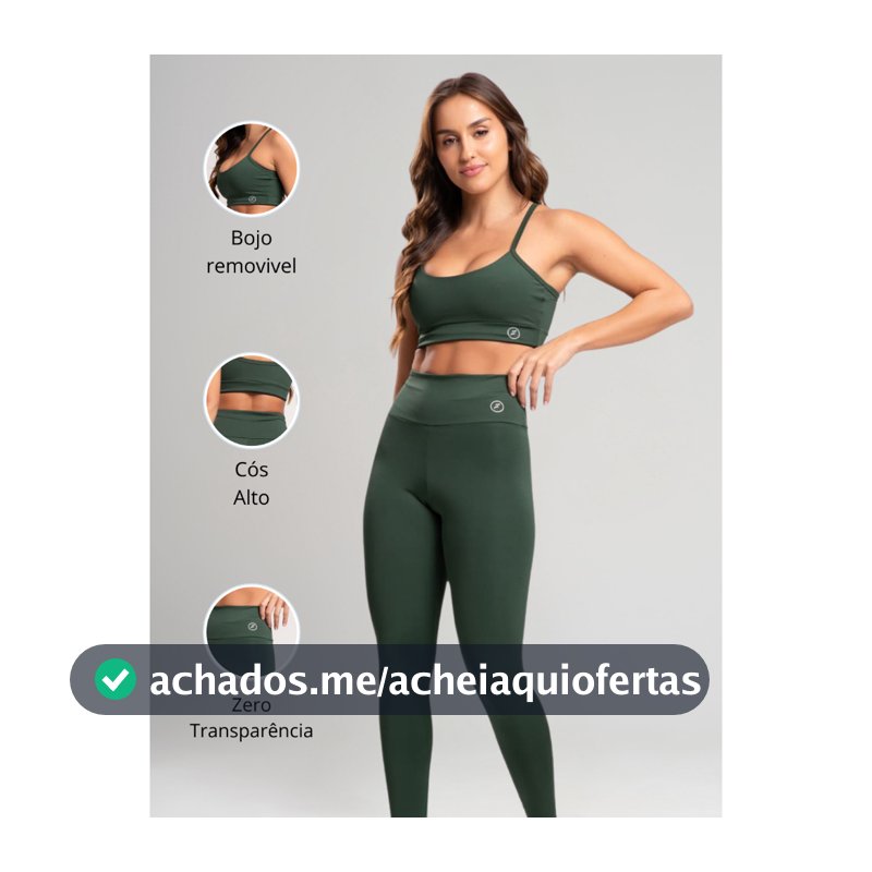 Conjunto Fitness Calça Legging e Top Element Suplex Zero Transparência Academia Feminina