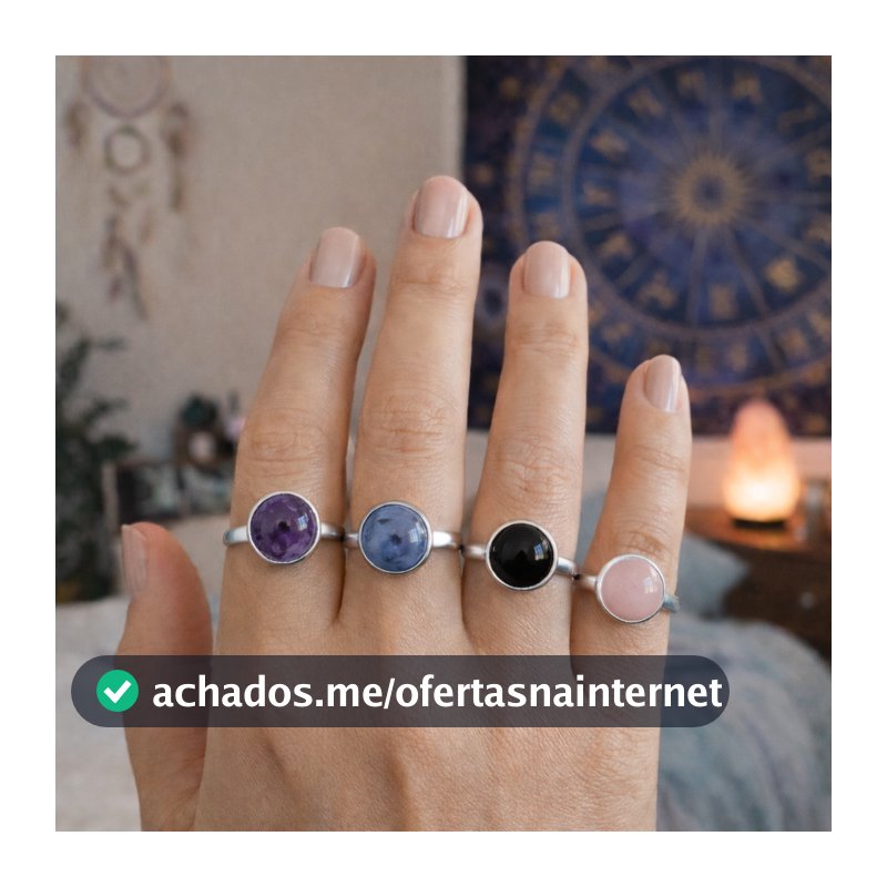 Anel Ajustável Inox Cristal Foco Olho de Tigre Sodalita Ametista Quartzo Rosa Obsidiana 10/12mm Pedra Natural Amuleto