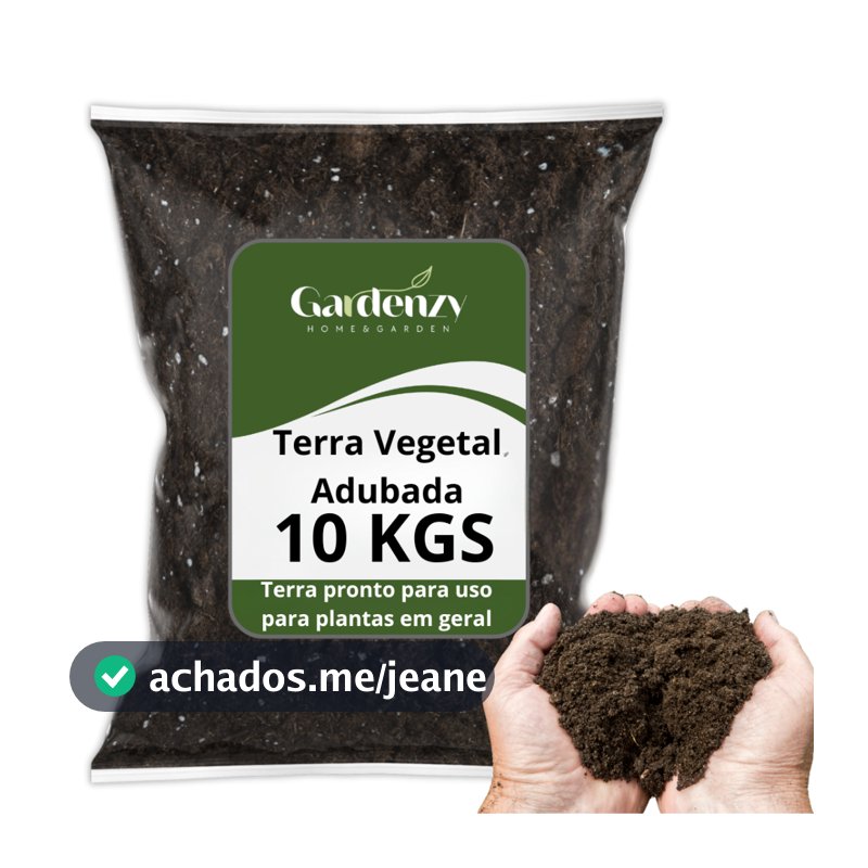 Terra Vegetal Adubada Orgânica Pronto para Uso Substrato para Plantas, Vasos, Hortas e Jardim