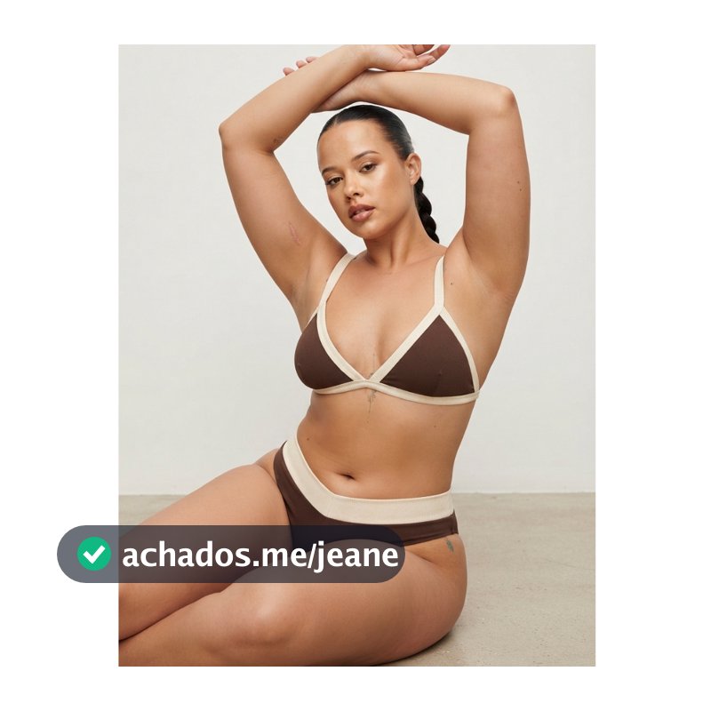 Biquíni Conjunto Penélope – Top Fixo Estruturado com Bojo , Calcinha Asa Delta