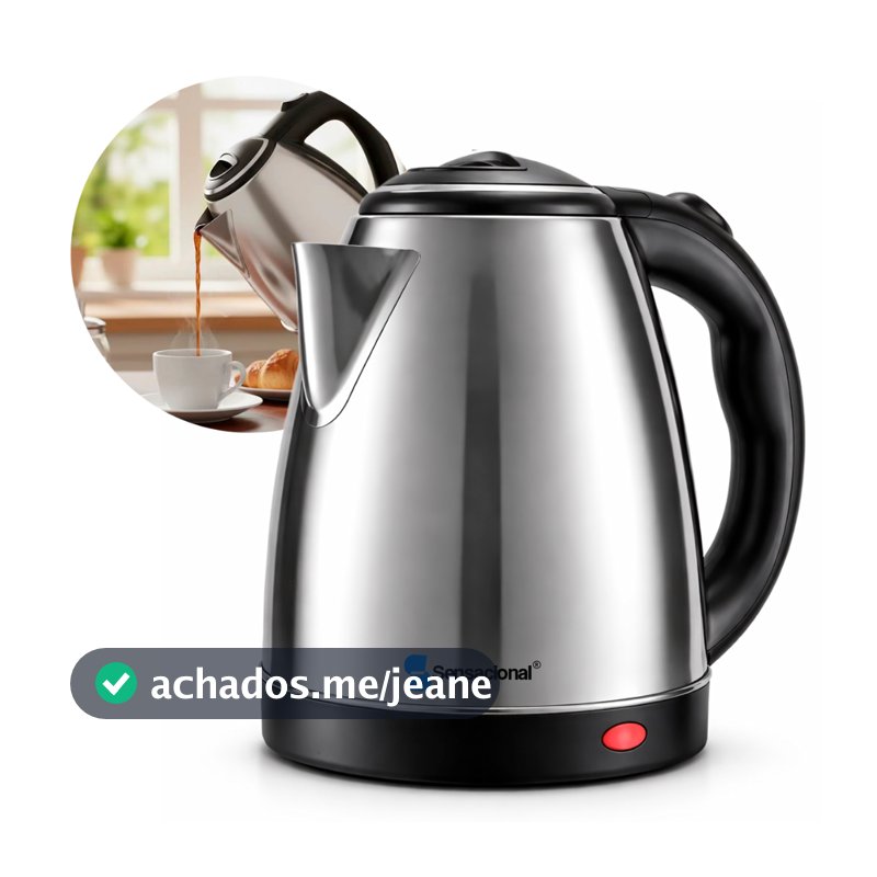 Chaleira Elétrica Inox 1,8L 1000W - Aquecimento Rápido, Fácil Limpeza, Design Moderno e Durável