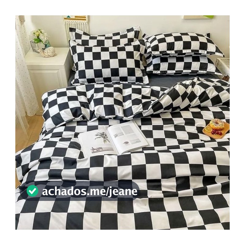 Kit Edredom 3 peças - Edredom casal - edredom solteiro - edredom queen Xadrez