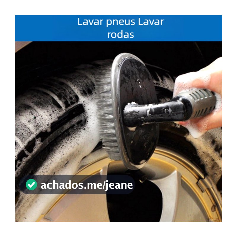 Limpador de Pneu Automotivo – Escova com Cabo Emborrachado, Carro e Moto