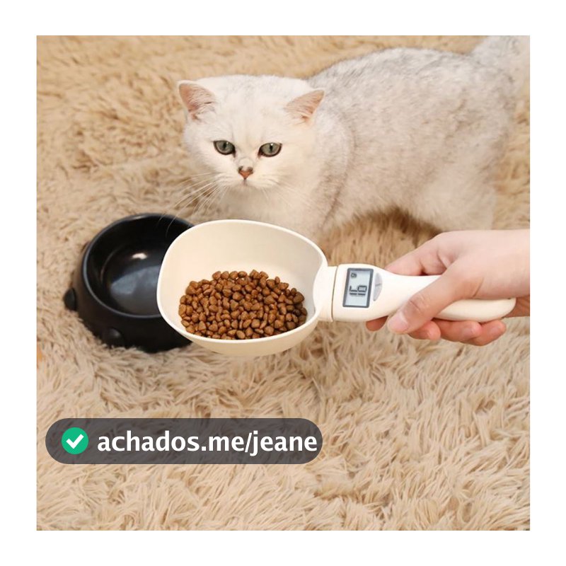 Balança Colher Digital Pega Ração Dosador Precisão LCD Para Pet Cachorro Gato Cozinha Alimentos Receitas