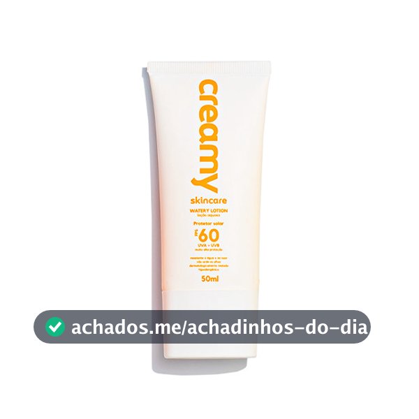 Protetor Solar Facial - FPS60 - Watery Lotion - Creamy Skincare - 50ml