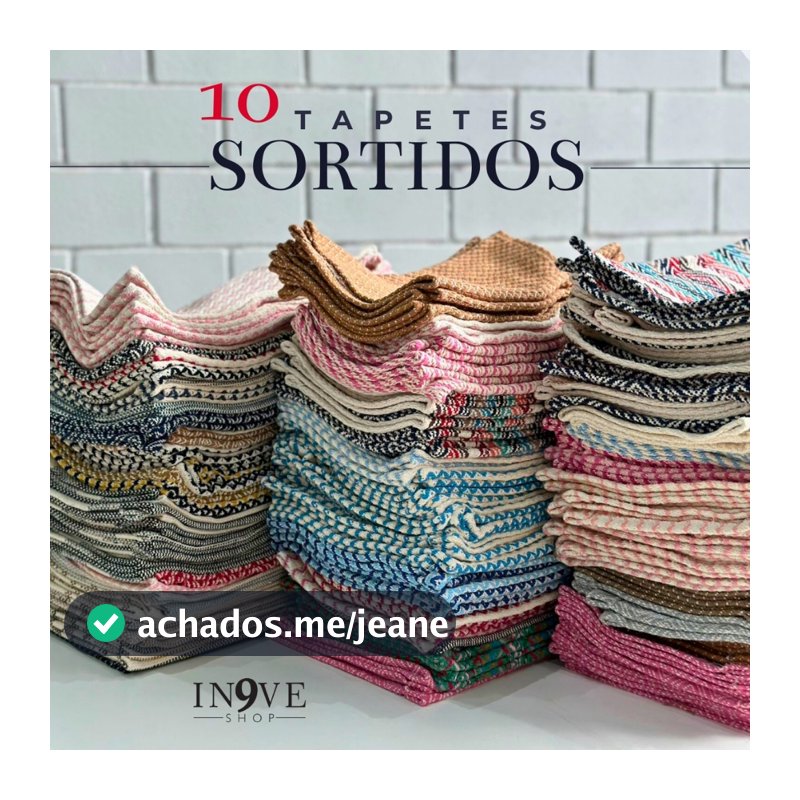 Kit 10 /5 /3 Tapetes Para Porta Sala Cozinha Banheiro 100%Algodão Atacado Medida 0,40x0,50cm