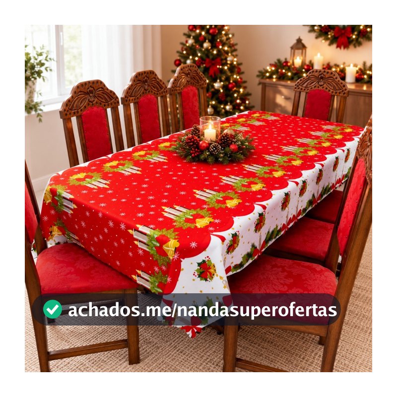 Toalhas de Mesa Natal/Natalina/Festa/Recepções | 4/6/8/10/12/14 Lugares | Oxford Estampado Belissímo