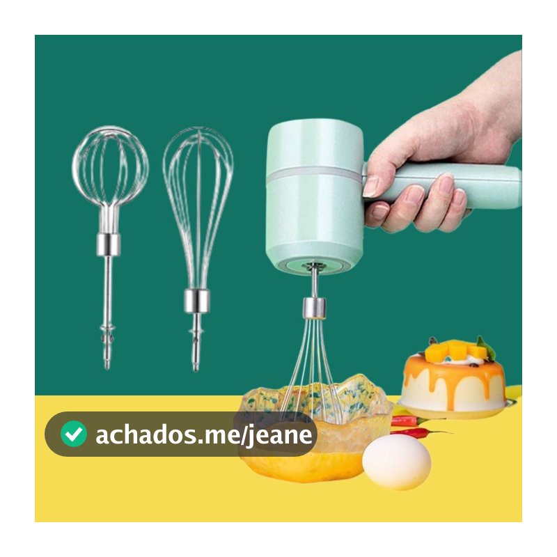 Batedor Elétrico Mixer Portátil para Ovos Leite Café Aço Inox