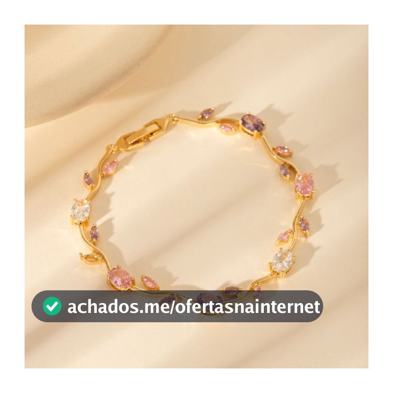 Pulseira Banhada A Ouro De Prata Folha Cobre Incrustada Zircônia Não Desbotada Joias Femininas Para Mulheres Presentes D