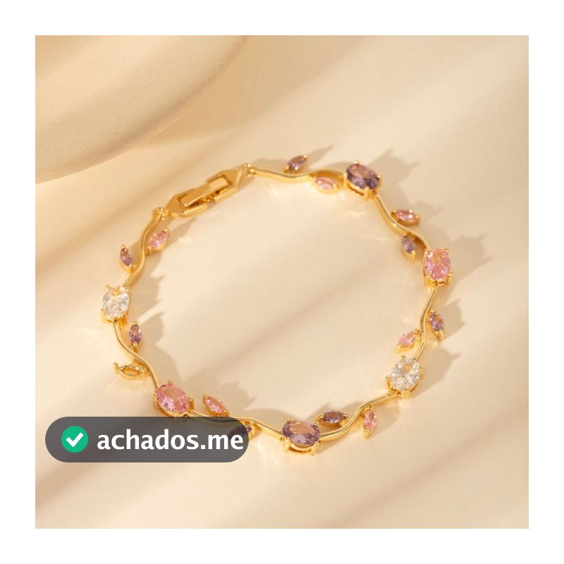 Pulseira Banhada A Ouro De Prata Folha Cobre Incrustada Zircônia Não Desbotada Joias Femininas Para Mulheres Presentes D