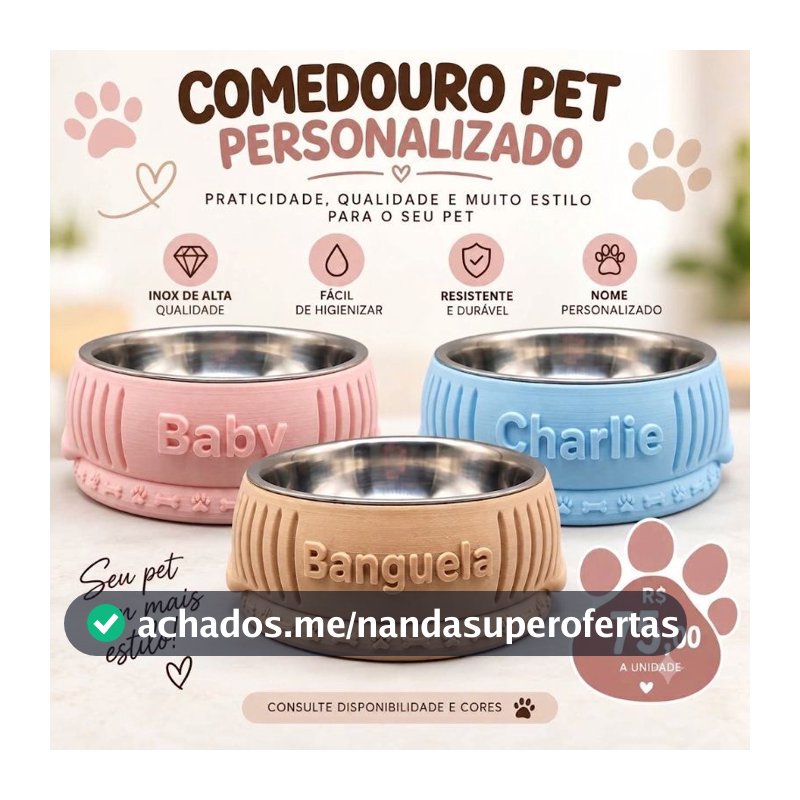 Comedouro pet 3D Personalizado