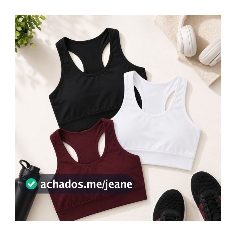 Combo 2 a 3 peças Top Cropped Feminino Suplex Fitness Academia Casual Treino