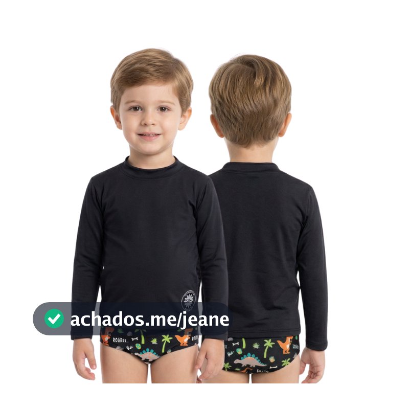 Conjunto Camisa UV + sunga infantil/juvenil praia piscina do 1 ao 16 anos