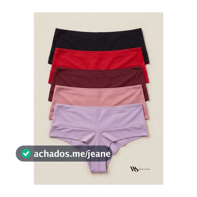 Kit com 5 Calcinhas Fio Duplo Cós Alto Feminina Confortáveis Dia a Dia Lingerie
