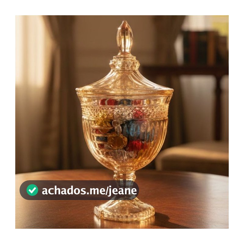 Bomboniere de Vidro Potiche Decorativo Âmber 470ml Candy jar  bombons, balas, cápsulas de café