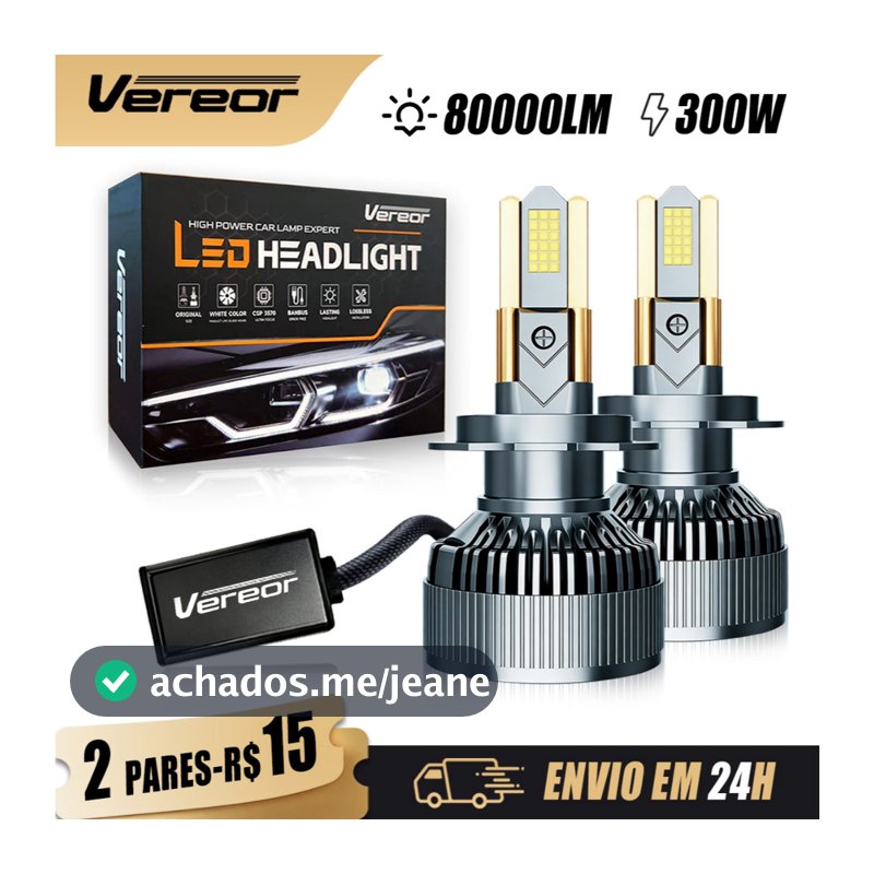 Lâmpada LED M60 Carro e Caminhão 300W 80000LM 6000K Ultra Branca Para H1/H3/H4/H7/H8/H9/H11/9005/HB3/9006/HB4