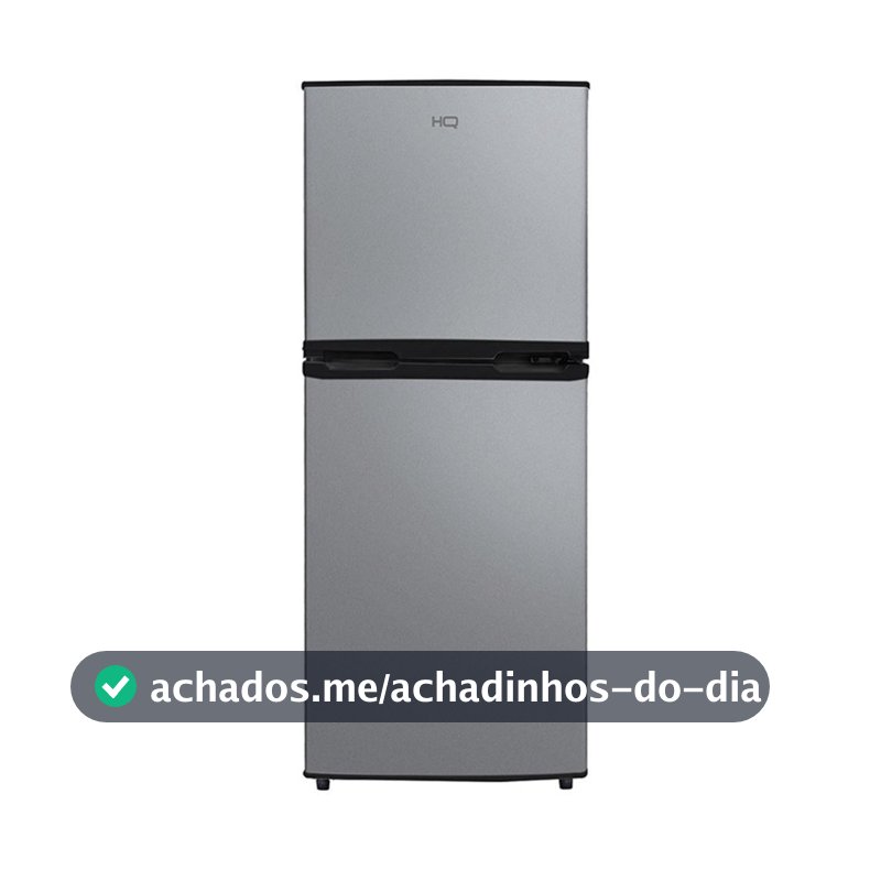 Geladeira Refrigerador Compacto HQ 140L Duplex Defrost, Baixo Consumo A+++ Preto/Cinza HQ-140RDF