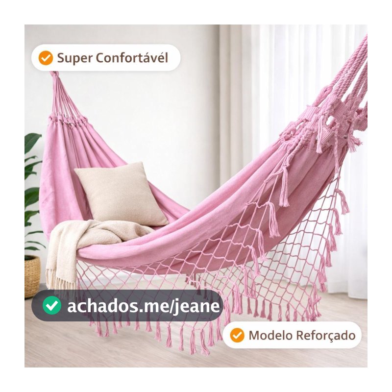 Rede de Descanso Dormir Casal Luxo Confortável Algodão Reforçada Decorativa