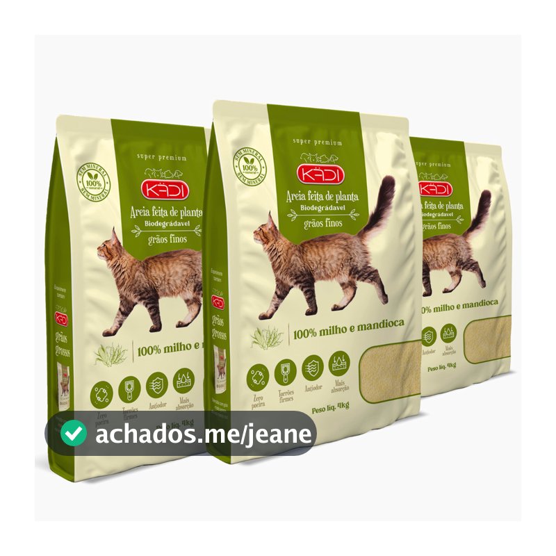 Areia Kadi Biodegradável 4 Kg Grãos Finos