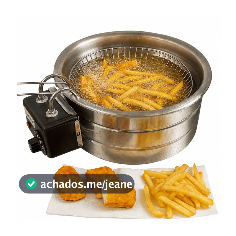 Fritadeira Elétrica em inox tacho 5 litros profissional em inox souzza shop para fritura de pastel batata salgado