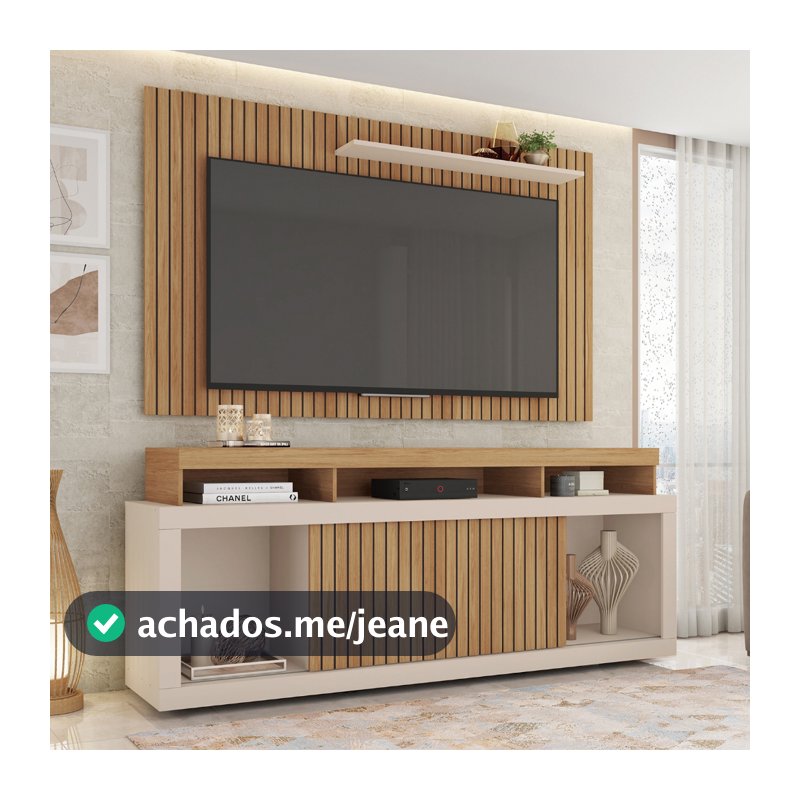 Rack Com Painel Para TV até 65 Polegadas Life Marrom Caemmun
