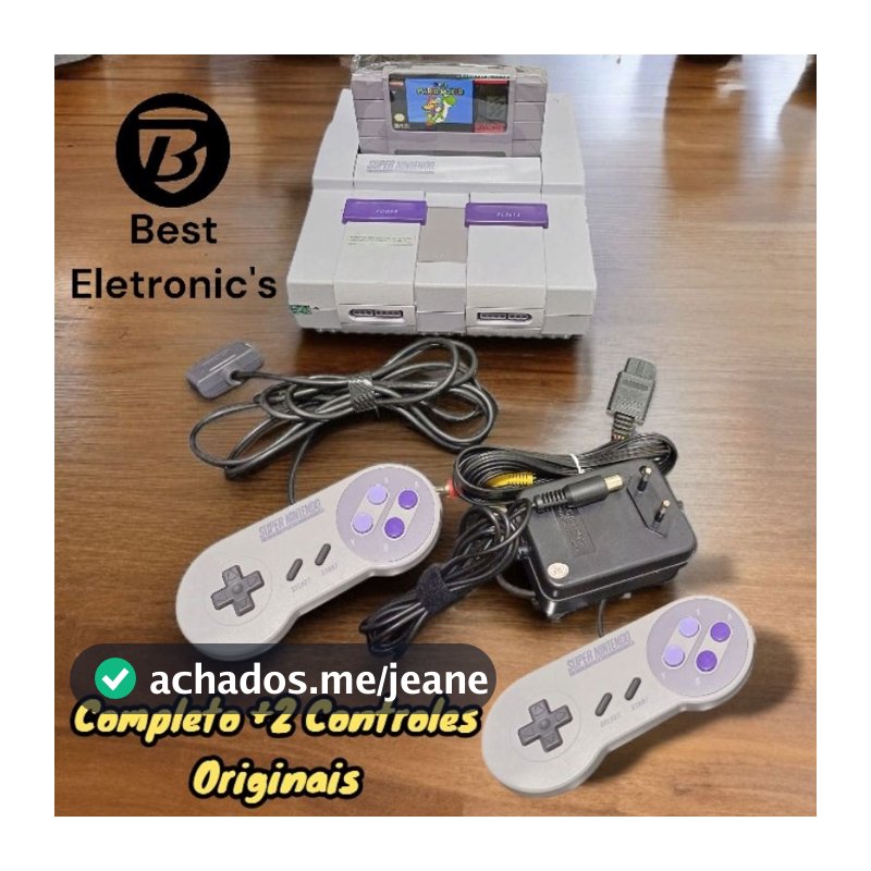 Super Nintendo original  + 2 Controles originais - Super Mario World - Snes - Super Nintendo Fat