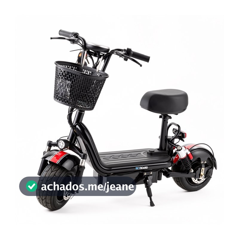 SKYBOARD Mini Bicicleta Elétrica Estilo Harley 48V12Ah 350W Motor Cobre Pneu 12cm Suspensão 130kg Pintura Automotiva