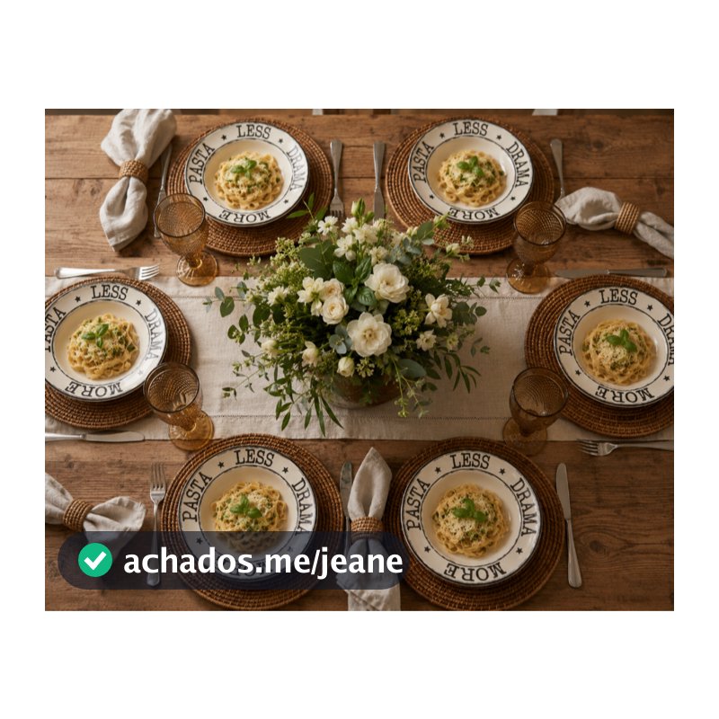 Kit 6 Pratos Para Massa Em Louça Resistente 100% Cerâmica