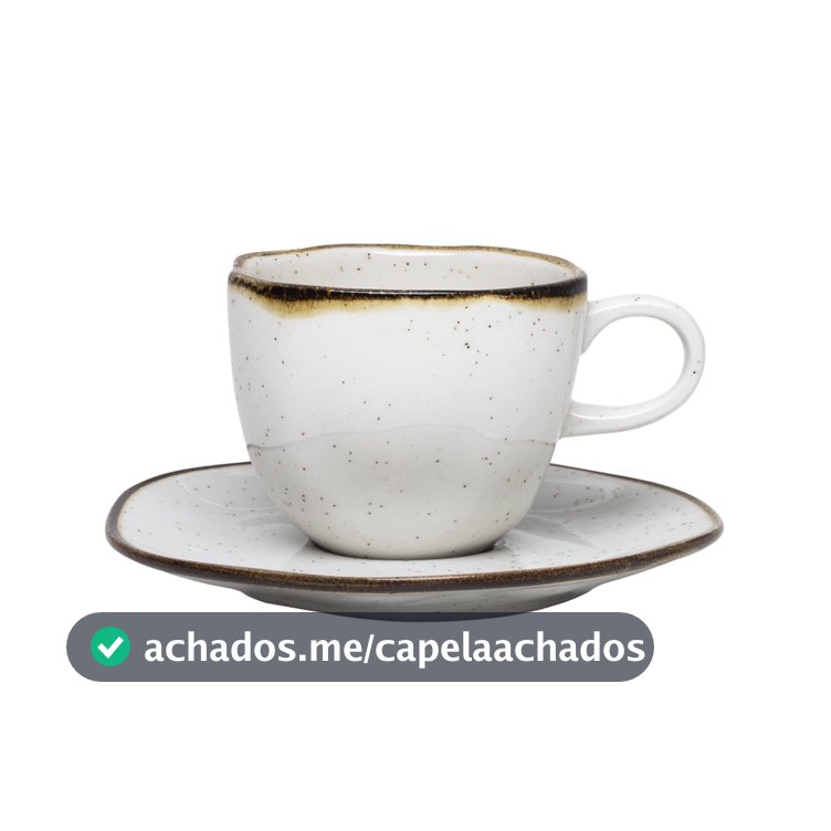 Jogo 6 Xícaras Chá Café Com Pires Ryo Maresia Areia 220ml Oxford Porcelanas