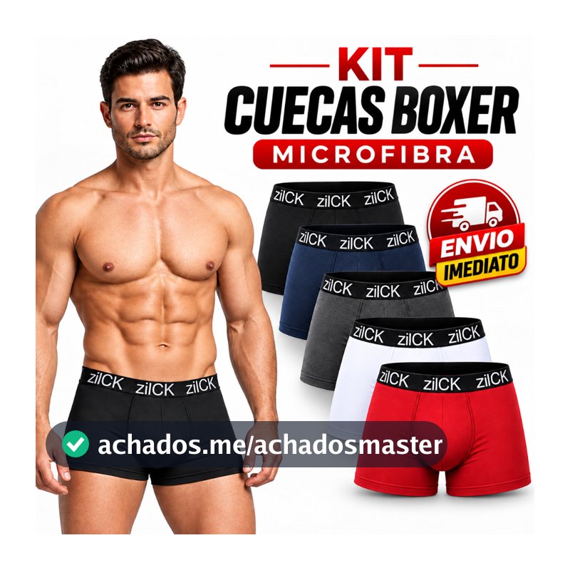 Kit com 10 Cuecas Boxer Masculina Microfibra Adulto Forro 100% Algodão Cueca Box Masculino Roupa Íntima Coeca