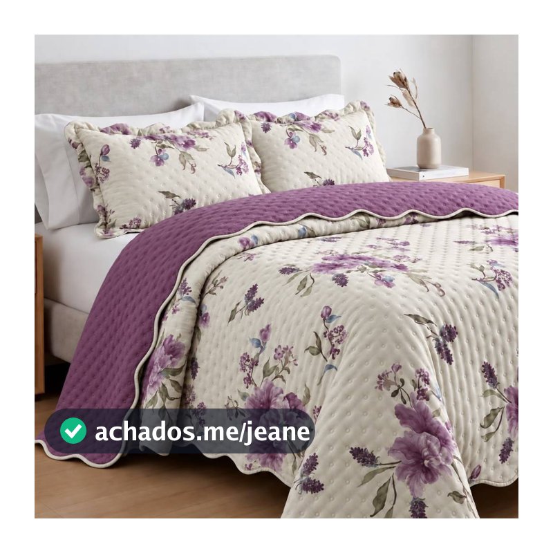 Kit Colcha Cobre leito 3 peças Bella Dots Dupla Face Estampado Premium Exclusivo