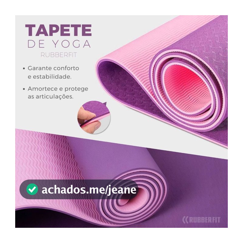 Tapete De Yoga Rubberfit Tpe Colchonete 6mm Exercícios Antiderrapante