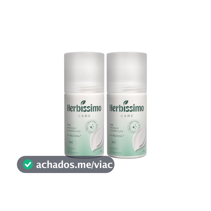Kit Desodorante Roll-On Antitranspirante Herbíssimo Care Neutro 50Ml (2 unidades)