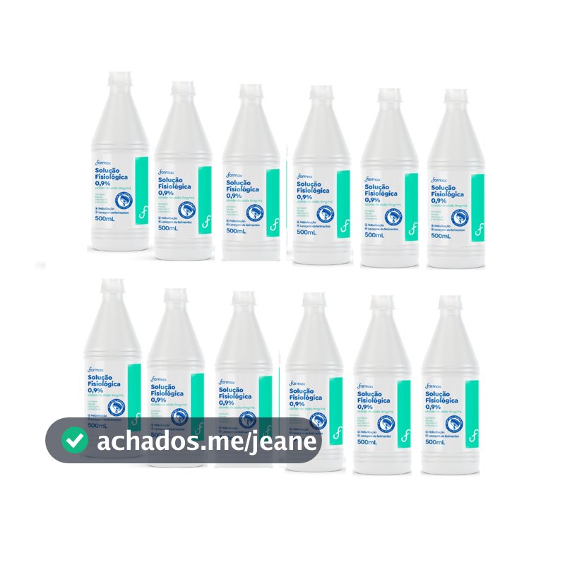 Kit 12x Soro Fisiológico 500ml Farmax Sorimax Bico Gotejador