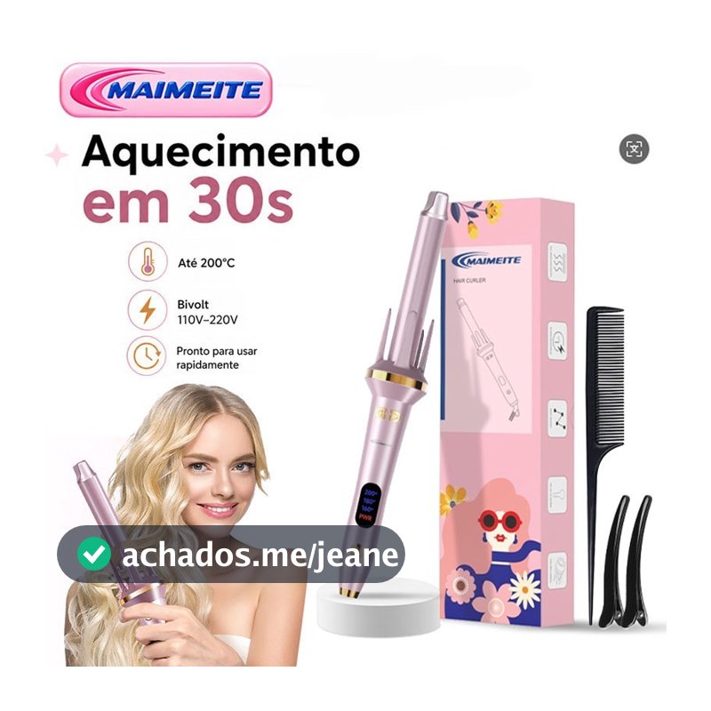 MAIMEITE Modelador De Cachos Giro Automático25mm Profissional Bivolt Revestimento Cerâmico Painel LED Aquecimento Rápido