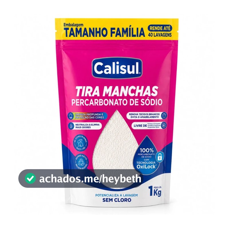 Percarbonato 100% Puro Tira Manchas Roupas Brancas e Coloridas