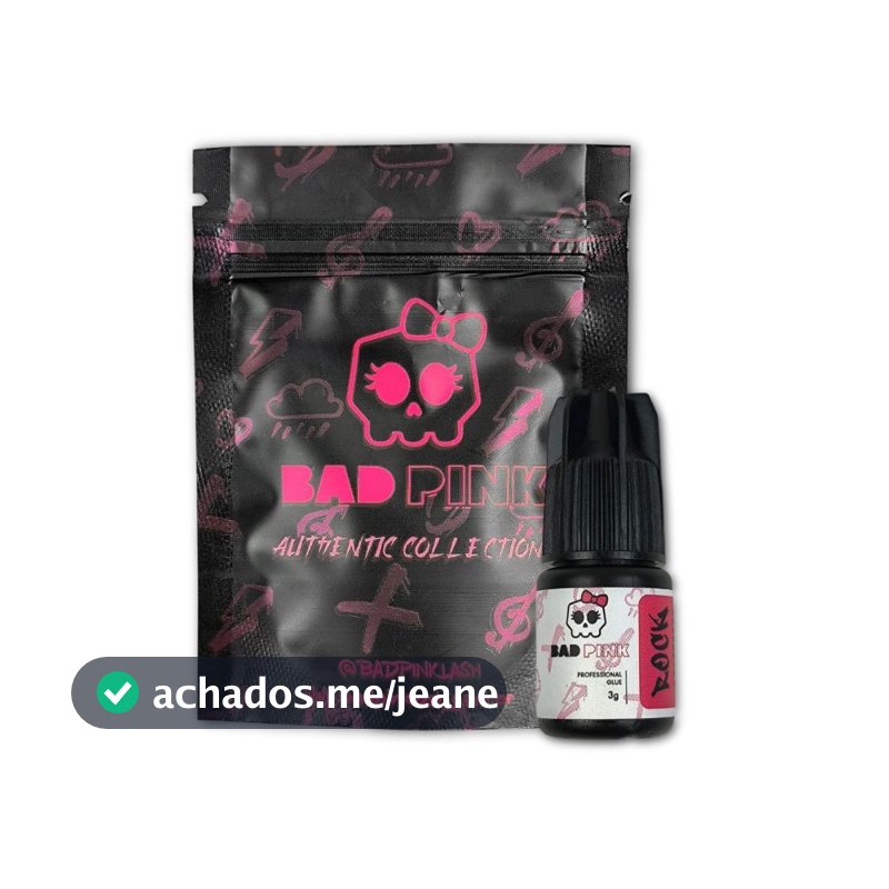 Cola Adesivo Bad Pink Rock 3g Para Extensão De Cílios Preto