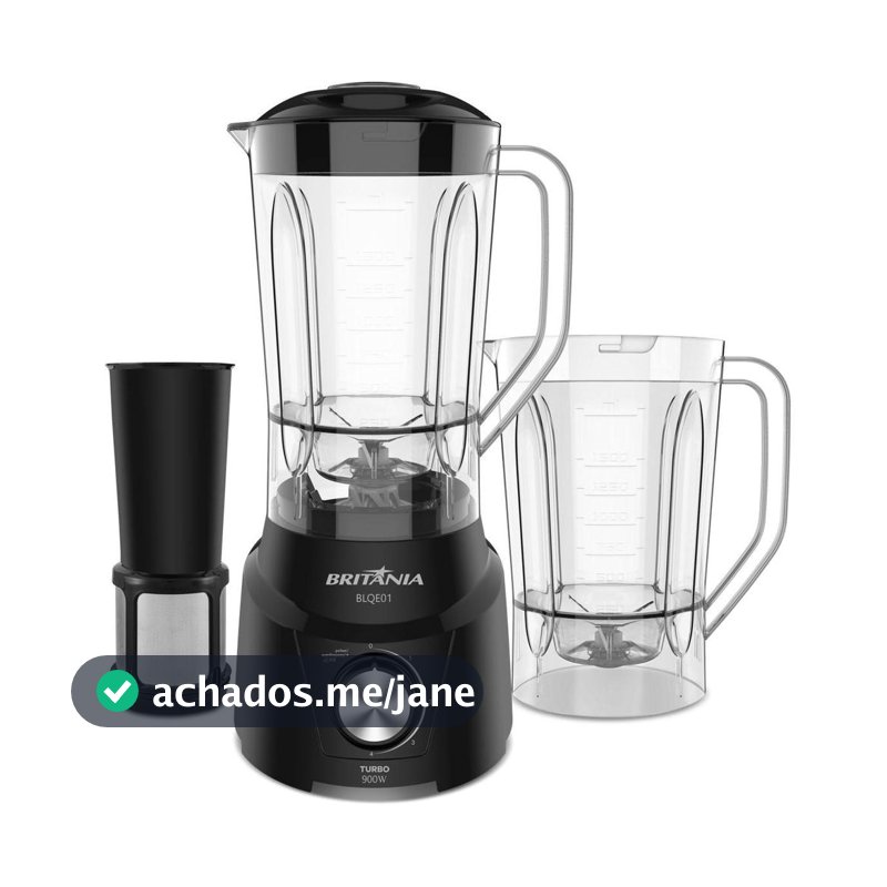 Liquidificador Britânia 900W 2,6L 4 Velocidades Preto BLQE01
