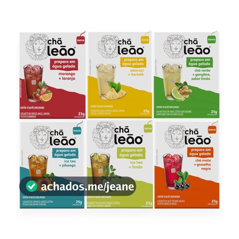 Kit 6 Chás Preparo em Água Gelada - Escolha o sabor