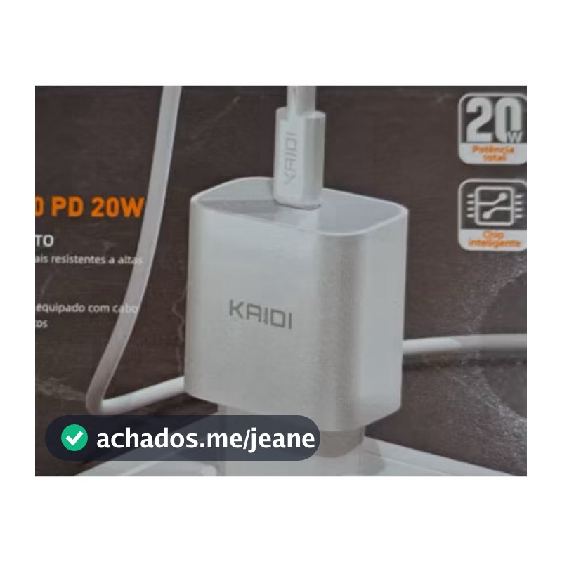 Fonte Carregador Entrada Tipo C Turbo Pd20w Kaidi Kd-108