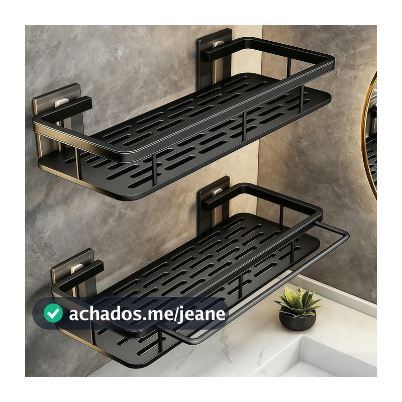 Suporte De Shampoo Organizador Alta qualidade Prateleiras De Banheiro Sem Furo Premium-Space Aluminium