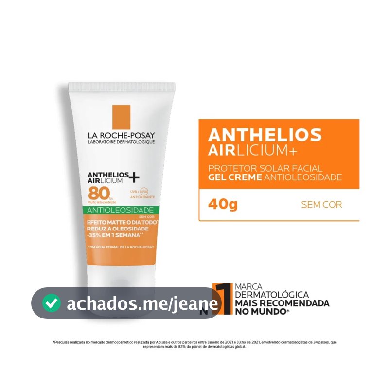 Protetor Anthelios Airlicium Antioleosidade Fps80 40g