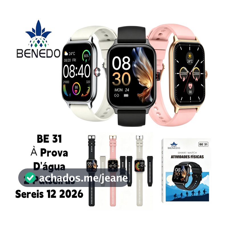 Smartwatch BE31 Relógio digital masculino feminino Series 12 2026 inteligente Aprova D'água IP68